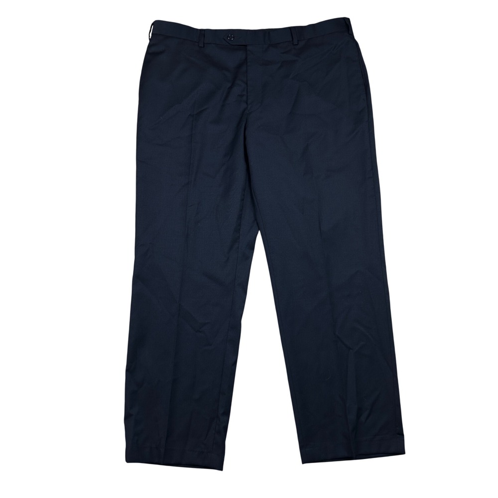 Jos A Bank Mens Navy Blue Dress Pants Trousers Flat Front Straight Leg 38x28